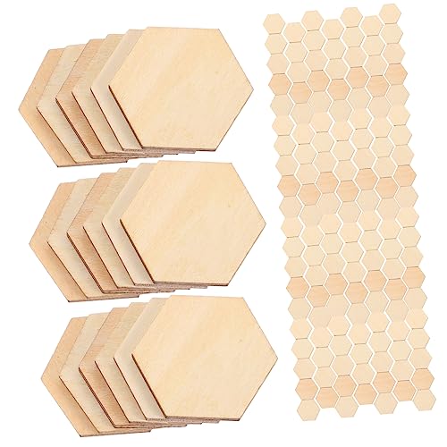 Holibanna 100 Stück Dekorationen Holzspänen Handwerk Dekoration für Weihnachten schmücken Bienenwabe kleines Sechseck sechseckige Holzformen sechseckige Ausschnitte Produkt formen Bambus von Holibanna