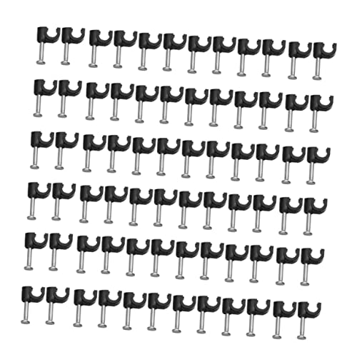 Holibanna 100 Stück Drahtkarte drahtbinderücken cable clips kabelhalter kabelmanagment kabelorganisierer Abdeckung Kabelklammern Fix Kabelbox Schnur Wandclip Drahtseil-Kabelclip-Klemme Black von Holibanna