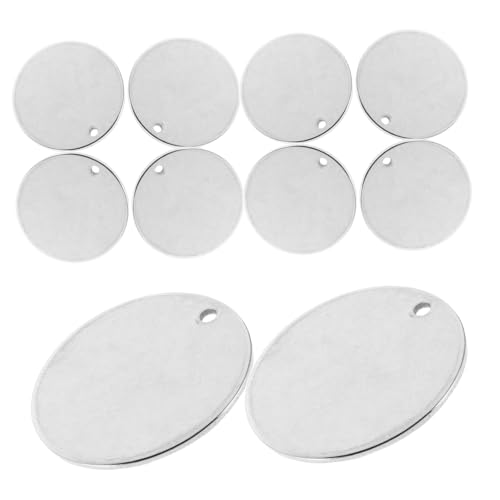 Holibanna 100 Stück Edelstahl Runde Blank Stamping Tags mit Loch für Schmuckherstellung Haustier Namensanhänger Gravur DIY Anhänger Zubehör von Holibanna