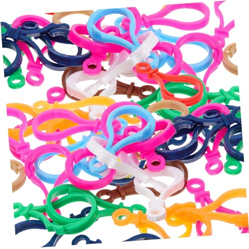 Holibanna 100 Stück Farbenfrohe Glühbirnenschlüsselkette Karabinerverschlüsse Haken Hummer schnappen kleiner Karabinerverschluss Halskette Klauenverschluss Knebelverschluss Plastik Bunt von Holibanna