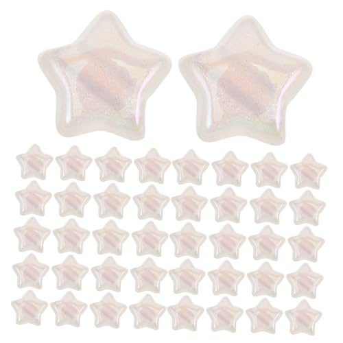 Holibanna 100 Stück Gefrertete Sternperlen schmuck stern abstandshalter perlen Sternperlen zum Basteln Stern Armband Perlen bezaubernde herstellen Plastik Weiß von Holibanna