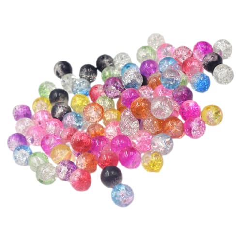 Holibanna 100 Stück Glasperlen Zum Basteln Basteln Ausgefallene Nählöcher Perlen Zur Schmuckherstellung Kleine Perlen Für Halsketten Runde Craquelé Glasperlen Armbandperlen von Holibanna