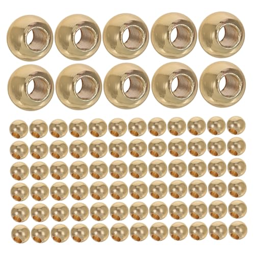 Holibanna 100 Stück Goldplattierte Metallperlen Rund Ohne Für DIY Schmuckherstellung Armbänder Halsketten Zubehör Hautfreundlich Langlebig von Holibanna