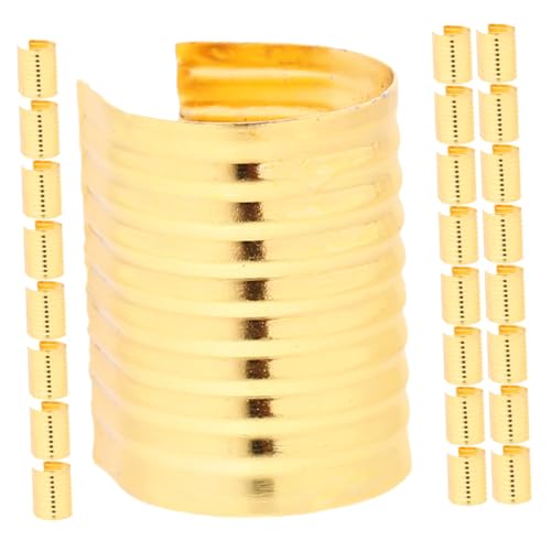 Holibanna 100 Stück Großer Lederkordel Clip Goldfarben Metallverschluss Quetschperlen für Schmuck DIY Tassel Endkappen Geeignet für Lederwaren Handtaschen Zubehör von Holibanna