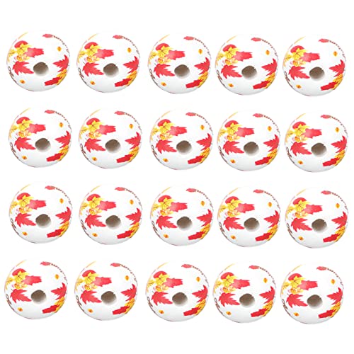 Holibanna 100 Stück Herbstfarbene Ahornblatt Holzperlen Auffädeln DIY Bastelperlen für Dekoration Schmuckherstellung Party und Wohnaccessoires von Holibanna