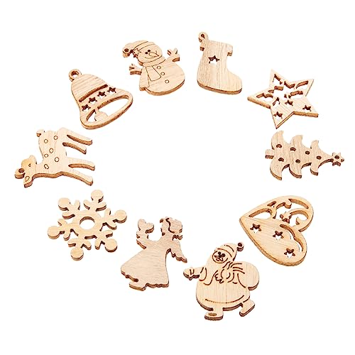 Holibanna 100 Stück Holzanhänger Weihnachtsdeko Unbemalt Aufhängen Holzscheiben Basteln DIY Holzformen für Kreative Weihnachtsdekoration Sichere Naturmaterialien von Holibanna
