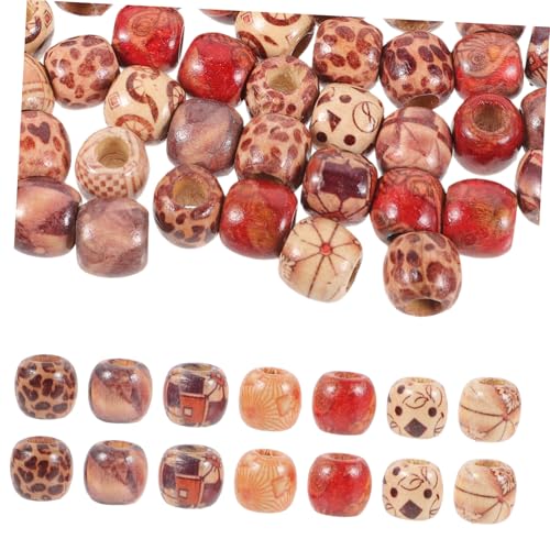Holibanna 100 Stück Holzperlen für Zöpfe Leichtes Haarschmuck Dreadlock Schmuck DIY Haarperlen für Mädchen und Männer Natürliche Braune Haaraccessoires von Holibanna