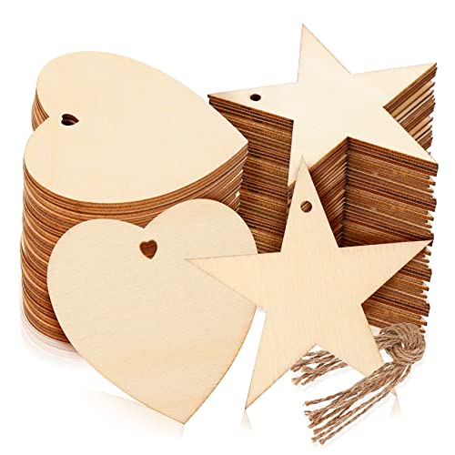 Holibanna 100 Stück Holzschilder zum Basteln Blanko Holzetiketten mit Löchern Sterne Herzen für Dekoration Geschenkanhänger und Kreative Projekte Holibanna 100 Stück Holzschilder zum Basteln Blanko Holzetiketten mit Löchern Sterne Herzen für Dekoration Geschenkanhänger und Kreative Projekte von Holibanna