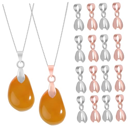 Holibanna 100 Stück Jade -Anhängerklemme Halskette rostfrei Kaution schmuck Prise Crimp Clasp Bügelverschluss Perlenanhänger Verschlüsse Anhängerverbinder für DIY Legierung von Holibanna