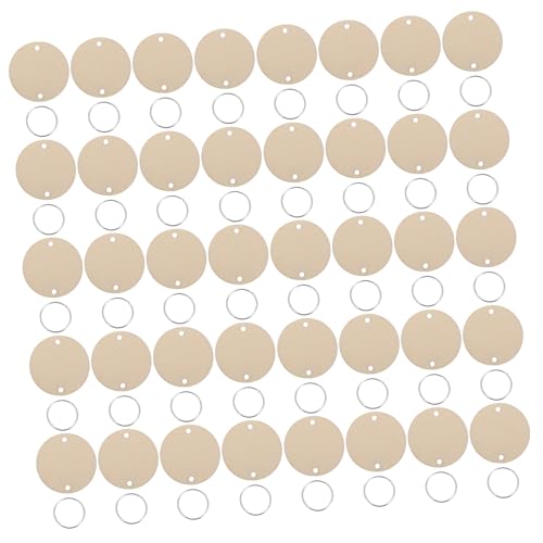 Holibanna 100 Stück Kalenderholzspäne Kreis Erinnerungen an Kalenderetiketten Dekoration runden Planke Datum Löcher Kalender-Tag Tags für Geburtstagstafeln Holzspäne und Eisenringe Bambus von Holibanna