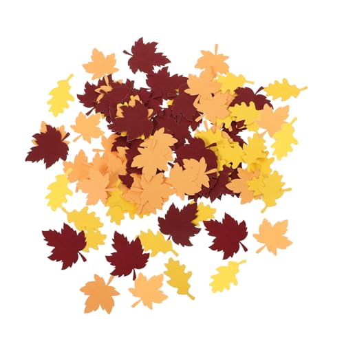 Holibanna 100 Stück Konfetti aus Ahornblättern Thanksgiving-Tischstreuung Fallen Oh Thema Ahornblätter Konfetti Konfetti-Ornamente Thanksgiving-Konfetti Tischkonfetti Papier von Holibanna