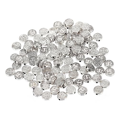 Holibanna 100 Stück Kreuzperlen groß Kreuz Kruzifix Charme kreuzen Schmuck Herstellung runden für armbandperlen beads for jewellery Geschenkideen DIY-Perlen Halskette Perlen Legierung Silver von Holibanna