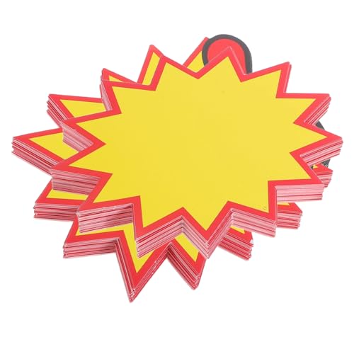 Holibanna 100 Stück Löschbares Preisschild Sterne-tags Flohmarkt -tags Verkaufsanhänger Für Den Einzelhandel Sternzeichen Verkaufsschilder Flohmarktschilder Hofverkauf Liefert Pop Yellow von Holibanna