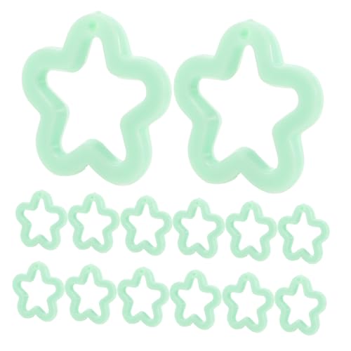Holibanna 100 Stück Pentagramm-Anhänger Blatt Charme Zuckerperlen Glasperlen für Schmuckherstellung Schlüsselanhänger mit farbigen Sternen Perlenwerkzeuge Blattperlenanhänger Acryl Hellgrün von Holibanna