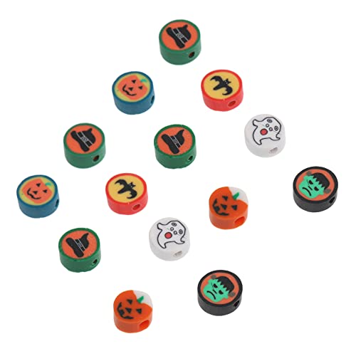Holibanna 100 Stück Polymer Clay Perlen Mix für DIY Armbänder Halsketten Weiche Anhänger Halloween Bastelperlen Schmuckzubehör für Erwachsene von Holibanna
