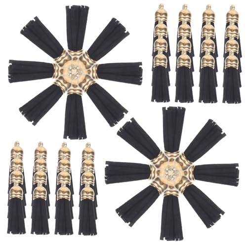 Holibanna 100 Stück Quastenschmuck Schwarz Zubehör klein Quasten für Handwerk Quaste Schlüsselanhänger keychain quasten charmsbulk Geldbörse Quaste Legierung Black von Holibanna