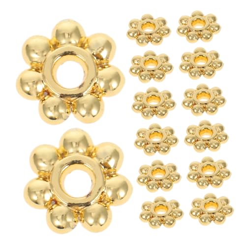 Holibanna 100 Stück Schneeflocken-perlenhalter Abstandshalter Für Charm-armbänder Dekorative Perlen Für Armbänder Perlen Zum Basteln Metallhalterperlen Rohrperlen Golden Rostfreier Stahl von Holibanna