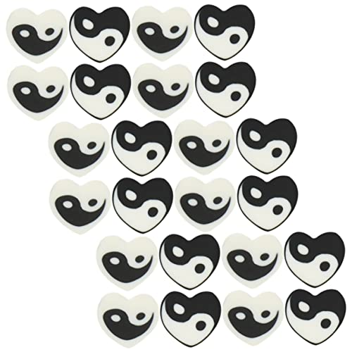 Holibanna 100 Stück Schwarz -weiß -tai -chi -perlen Herz Geformt Schmuckherstellung Tonperlen Tonmasse Tont Perlen Zur Schmuckherstellung Gemusterte Tonperlen Tonschmuckzubehör Polymer-ton von Holibanna