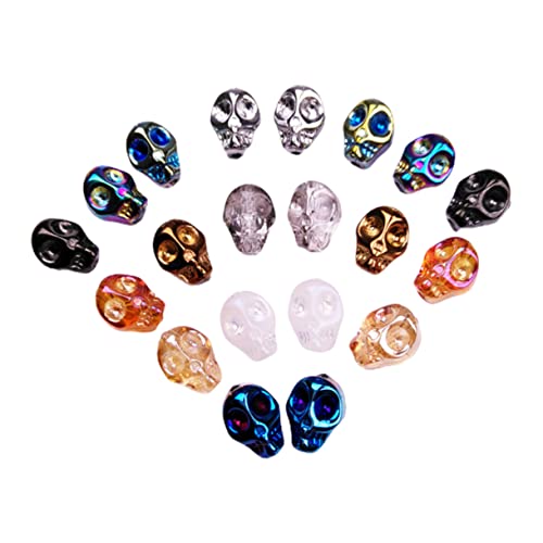 Holibanna 100 Stück Skull Design Glasperlen DIY Schmuckzubehör für Armbänder Langlebige und Robuste Vielseitig Einsetzbare Kristallperlen für Kreative Bastelprojekte für von Holibanna