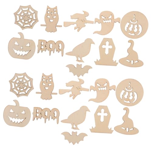 Holibanna 100 Stück Teiliges Halloween Holzscheiben Robuste DIY Holzstücke für Kreative Graffiti Sichere Holz Deko für Halloween Party und Grusel Dekorationen Drinnen und Zuhause von Holibanna