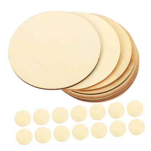 Holibanna 100 Stück Unbehandelte Runde Holzscheiben Für DIY Basteln Signets Malerei Halloween Dekoration Natürliche Holzrundlinge Mit Glatter Oberfläche Für Heimdekor von Holibanna
