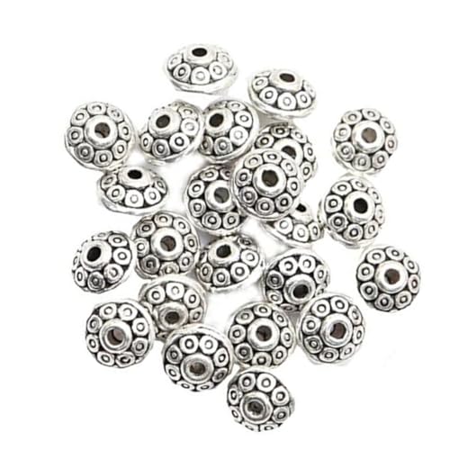 Holibanna 100 Stück Vintage Legierungsperlen für Halsketten Armbänder Ohrringe Schmuckherstellung DIY Zubehör Langlebig Wiederverwendbar Antik Silberfarben Holibanna 100 Stück Vintage Legierungsperlen für Halsketten Armbänder Ohrringe Schmuckherstellung DIY Zubehör Langlebig Wiederverwendbar Antik Silberfarben von Holibanna