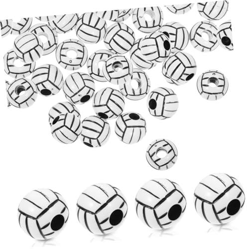 Holibanna 100 Stück Volleyball -Armbandschmuck jubeln Sportperlen für Armband Reiz Perlen für Schmuckhersteller lose Volleyball-Perlen Schmuckperlen schmuck DIY perlen Acryl von Holibanna