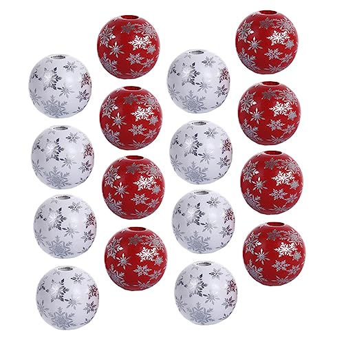 Holibanna 100 Stück Weihnachts DIY Holzperlen Schmuck Zubehör Langlebige nicht Verblassende Holzperlen für Kreative Bastelarbeiten für Weihnachtsbaumschmuck und Dekoration von Holibanna