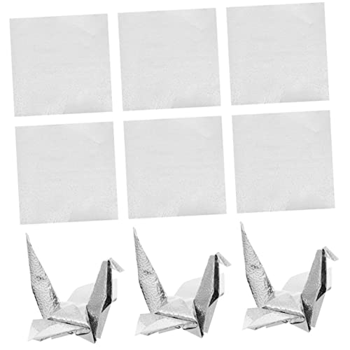 Holibanna 100Blätter Quadratisches Origami Papier Silber Hochwertiges DIY Bastelpapier Für Projekte Einseitig Glänzend Für Anfänger Im Papierfalten von Holibanna