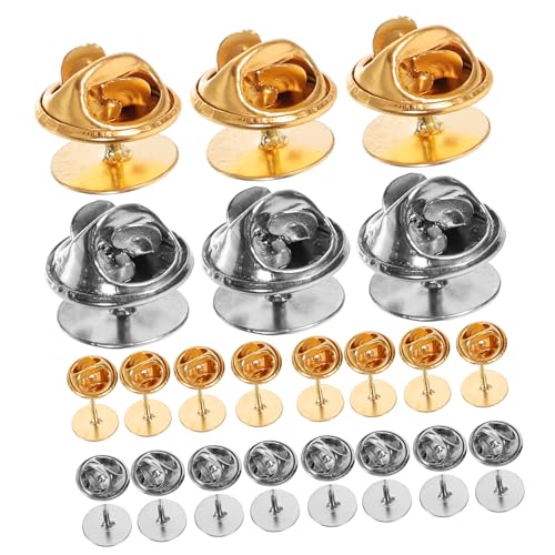 Holibanna 100Sätze Anstecknadeln Mit Verschluss Der Rückseite Abzeichen Pins Rückseiten Für Brusttaschen Hüte Und Krawatten Goldene Und Silberne Pins Für DIY Schmuck von Holibanna