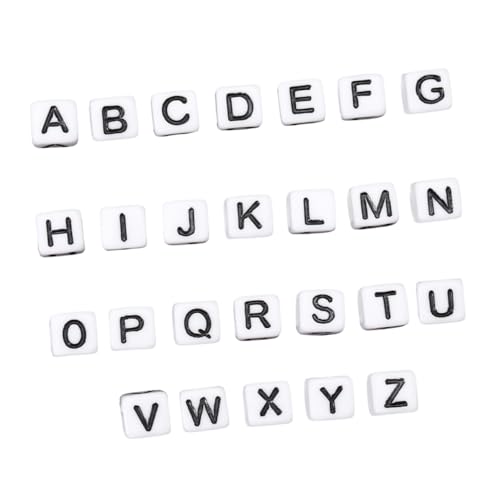 Holibanna 100Stücke Acryl Buchstabenperlen DIY Quadrat Perlen Für Schmuck Basteln Englische Briefperlen Für Armbänder Halsketten Und Projekte von Holibanna