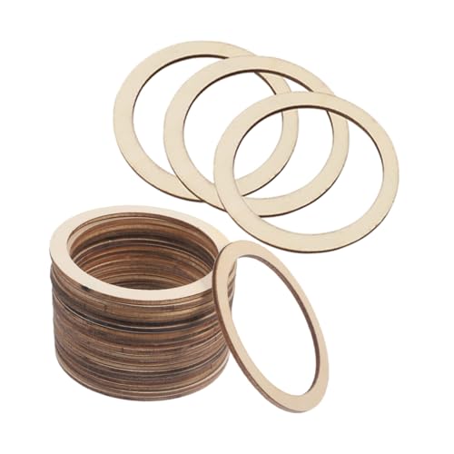 Holibanna 100Stücke DIY Holzringe Für Kranzringe Natürlichem Holz Für Bastelprojekte Wanddekoration Und Handarbeiten von Holibanna