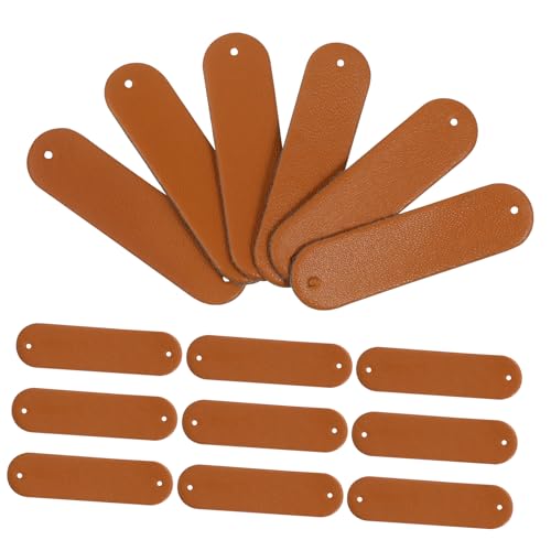 Holibanna 100Stücke DIY Lederetiketten Handgemachte PU Etiketten Für Kleidung Hüte Und Taschen Schokoladenbraun Langlebig Und Einfach Zu Verwenden von Holibanna