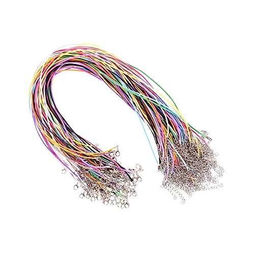 Holibanna 100Stücke Gewachstes Baumwollseil Imitationsleder Kordel Für DIY Schmuckherstellung Mit Karabinerhaken Gemischten Farben von Holibanna