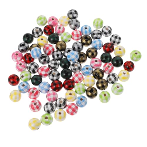 Holibanna 100Stücke Holzperlen für DIY Schmuck Farbige Dekoperlen für Armbänder und Bastelprojekte und von Holibanna
