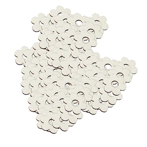 Holibanna 100Stücke Holzscheiben im Plumeria Design Dekorative Holzornamente für DIY Projekte Hochzeiten Partys und Bastelideen pro Packung von Holibanna