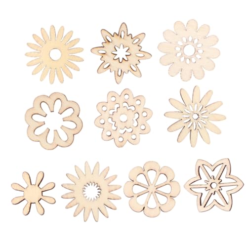 Holibanna 100Stücke Holzverzierungen Sternform DIY Holzscheiben Für Bastelprojekte Und Dekoration Blumenholzstücke Für Gestaltung von Holibanna