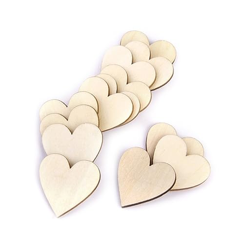 Holibanna 100Stücke Leere Holzscheiben Herzform für DIY Bastelarbeiten Dekoration Scrapbooking und Mehr für Projekte und Moderne Dekoration von Holibanna