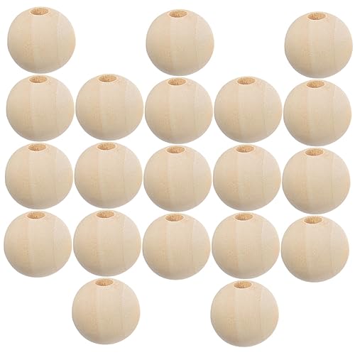 Holibanna 100Stücke Naturholzperlen für Handwerk DIY Holzperlen für Schmuckherstellung Große Lose Perlen für Armbänder Girlanden und Personalisierte von Holibanna