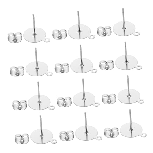 Holibanna 100Stücke Ohrstecker Zubehör Flache Runde Ohrstecker mit Stabilem Verschluss Ohrstecker für DIY Schmuck Sicherer Halt für Frauen von Holibanna