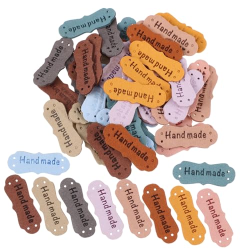 Holibanna 100Stücke PU Leder Etiketten Farben Handgefertigte Dekorative Labels für Taschen Kleidung Schuhe DIY Zubehör für Designs von Holibanna