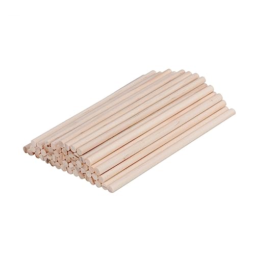 Holibanna 100Stücke Runde Holzstäbe Kiefer für DIY Projekte Basteln Holzverarbeitung und Modellbau Stabile und Wiederverwendbare Holzstäbchen für Anwendungen von Holibanna