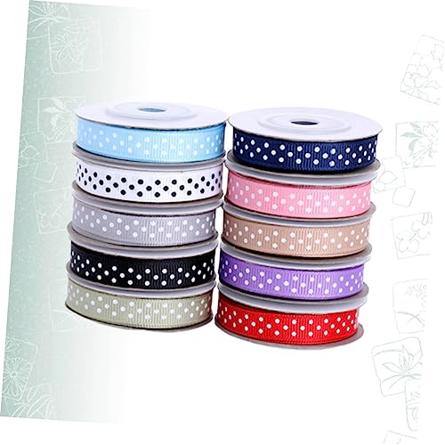 Holibanna 10Rollen Gepunktetes Geschenkverpackungsband Yards Pro Gemischte Farben Für Partydekoration DIY Handwerk Und Geschenkverpackungen Breit von Holibanna