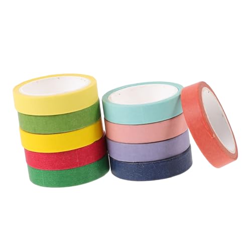 Holibanna 10Rollen Washi Tape Bunte Dekorative Klebebänder für DIY Projekte Scrapbooking und Journaling Einfach Abziehbar für und Kreative Gestaltung von Holibanna