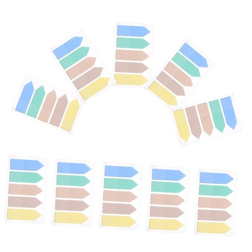 Holibanna 10Sätze Selbstklebende Lesezeichen Tragbare Index Tabs Leuchtenden Farben für Haushalt und Büro Wiederverwendbare Sticky Seitenmarker für Einfaches Organisieren von Holibanna