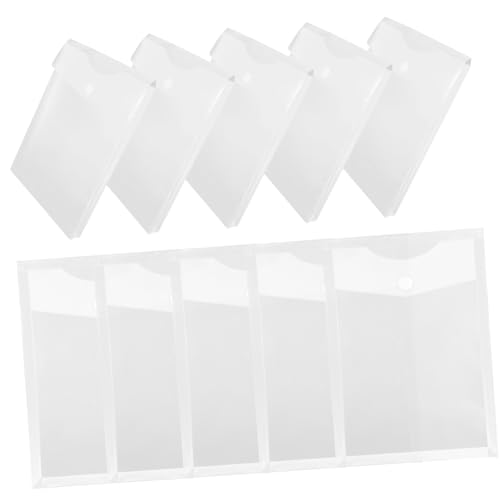 Holibanna 10Stücke Aktentaschen mit Druckknopfdesign Transparente Dokumentenordner Wiederverwendbare Aufbewahrungstaschen für Bürobedarf für Quittungen Tickets und Mehr von Holibanna
