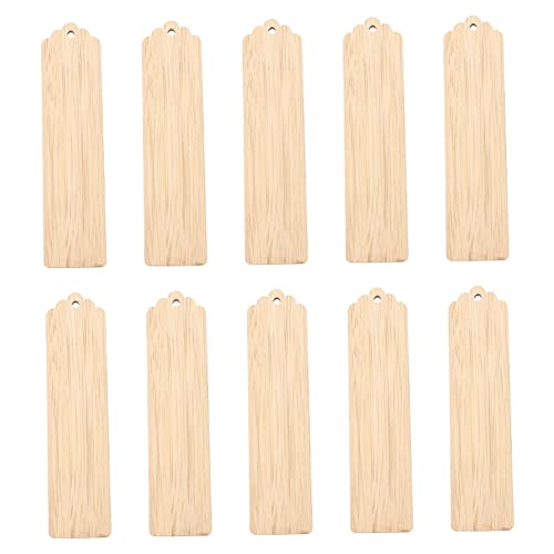 Holibanna 10Stücke DIY Holz Lesezeichen zum Basteln Unvollendete Hängeetiketten Hochwertigem Holz für Persönliche Gravuren und für Leser und Partys von Holibanna