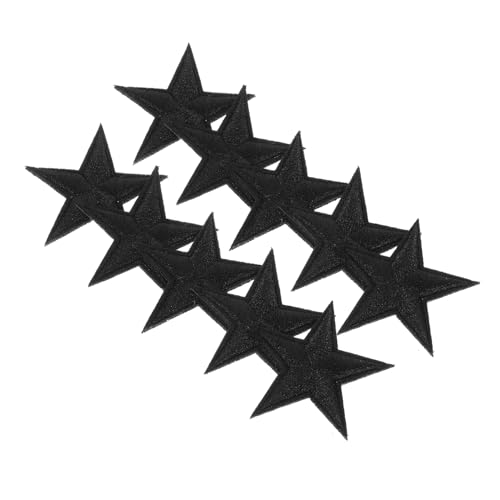 Holibanna 10Stücke Fünfzackiger Stern Aufnäher Schwarze Bestickte Patches Für Kleidung Jeans T Shirts Röcke DIY Dekoration Und Reparatur Für Nähprojekte von Holibanna