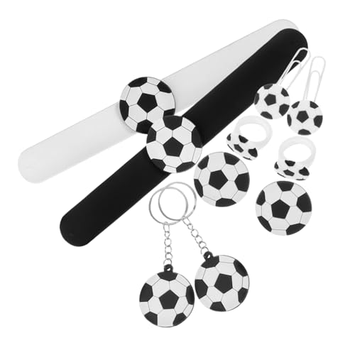 Holibanna 10Stücke Fußball Partygeschenke Fußball Schlüsselanhänger Ringe Lesezeichen Anstecknadel Slap Armbänder Geburtstagsdekoration für Vielseitige Geschenkidee von Holibanna