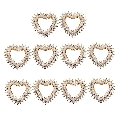 Holibanna 10Stücke Herzförmige Perlen Und Schmuck Fittings Für DIY Dekorationen Schmuck Zubehör Für Handarbeiten Telefonkasten Und Kleidung von Holibanna